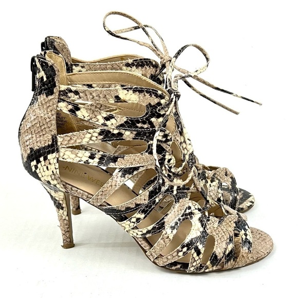 Nine West Ambroseo Lace-Up Caged Sandals - Size 8 - Picture 4 of 13